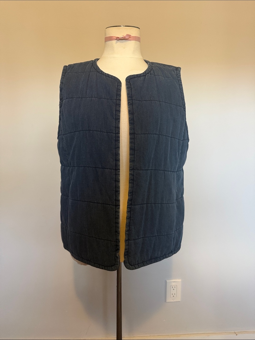 Eileen Fisher Blue Quilted Vest